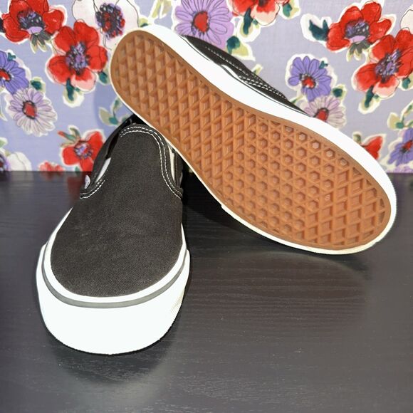 Vans Black and White Slip-On Sneakers - Picture 1 of 10